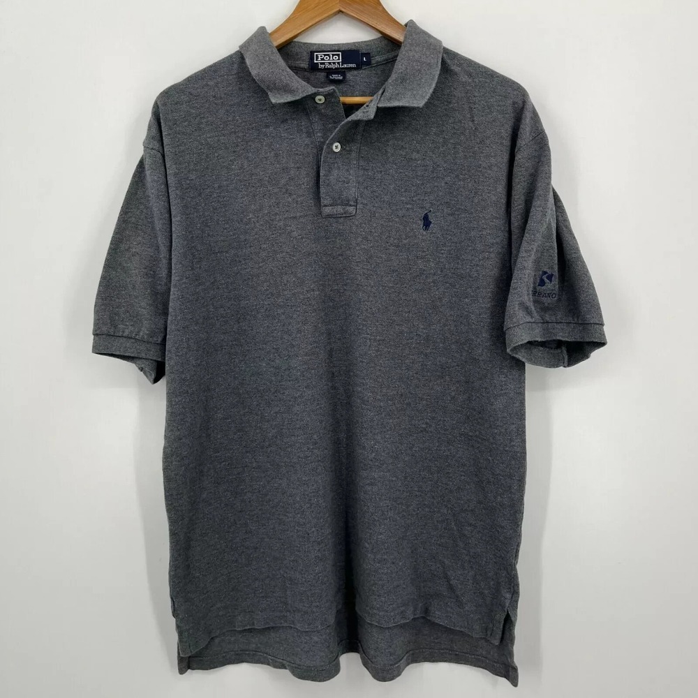 Polo Ralph Lauren Polo Shirt‎ Men's L Gray Short Sleeve Pony Logo Cotton Golf